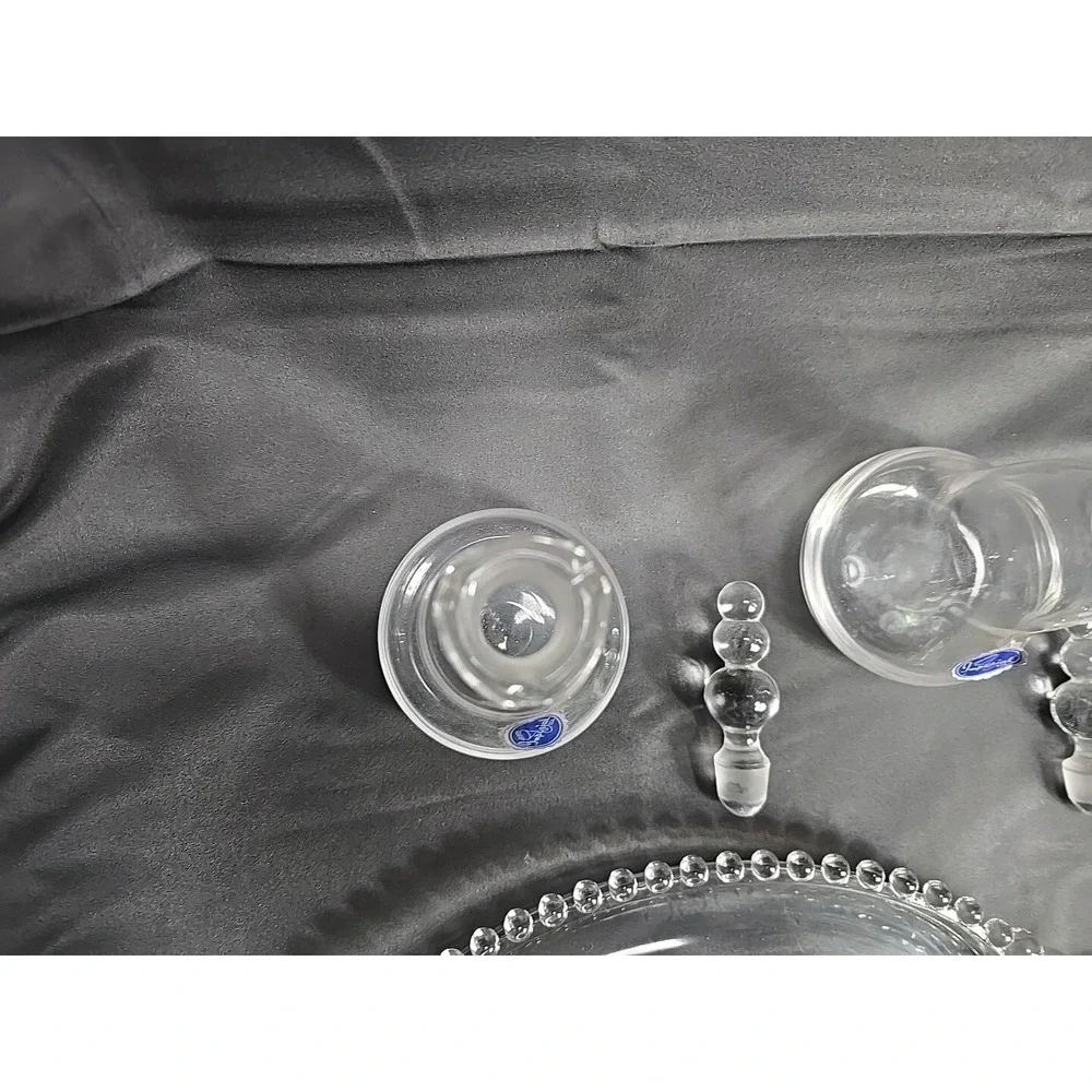 VTG Imperial Glass 8Piece Elegant Shape Cruet Set W/Trays,Creamer‎ & Sugar Cups!